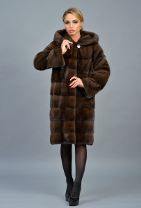 Шуба из меха аукционной норки (Kopenhagen Fur) с капюшоном Шуба из меха аукционной норки (Kopenhagen Fur) с капюшоном
