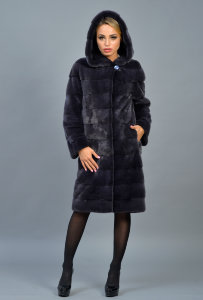 Шуба из меха аукционной норки (Kopenhagen Fur) с капюшоном Шуба из меха аукционной норки (Kopenhagen Fur) с капюшоном